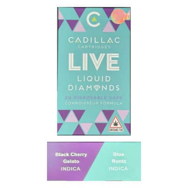 Cadillac | Black Cherry Gelato x Blue Runtz | Live Liquid Diamonds Disposable | 2g
