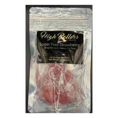 High Rollers | Sugar Free Suckers | Strawberry | 100mg