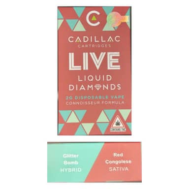 Cadillac | Glitter Bomb x Red Congolese | Live Liquid Diamonds Disposable | 2g