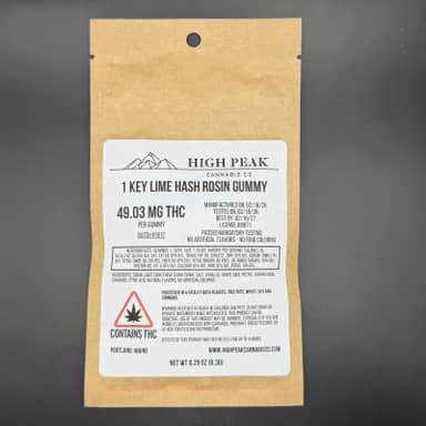 High Peak | Hash Rosin Gummy | Key Lime | 50mg